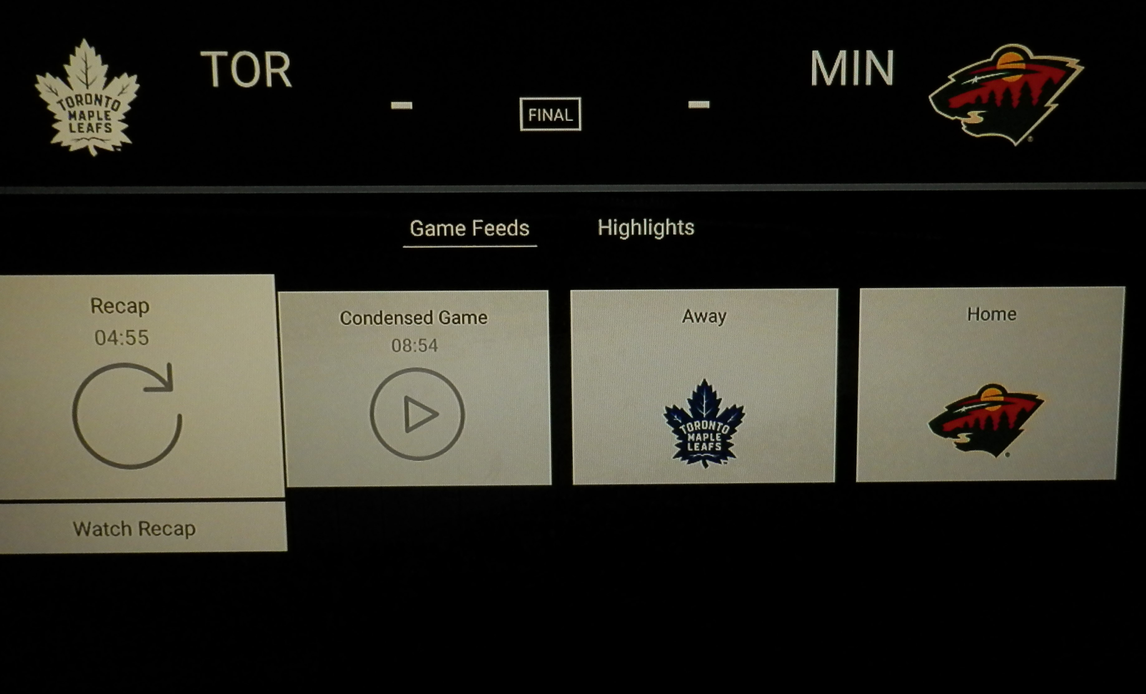 Solved NHL App Game Recaps Are Missing