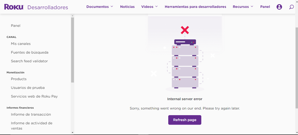 Help with internal server error 500 in Payment Set - Roku Community