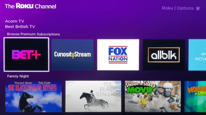 If you access the app through the Roku channel, you will need  to go first inside The Roku Channel and search for the app.