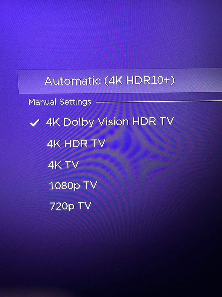 Roku setting instead of auto-did not help