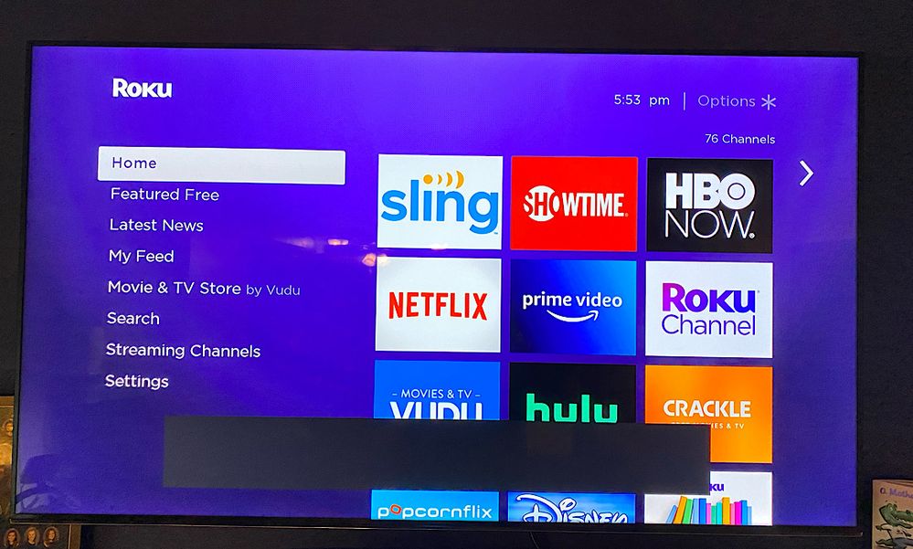 Black rectangle on screen won’t go away - Roku Community