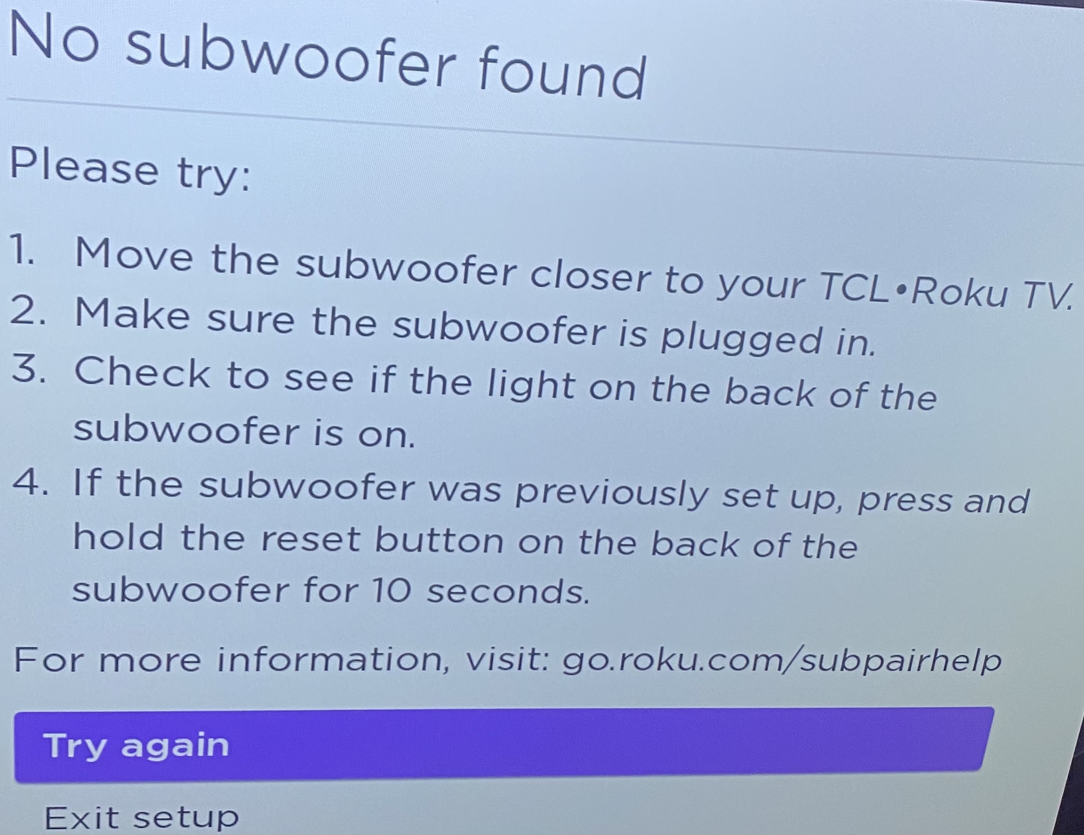 Solved: Subwoofer Not Working Properly - Roku Community