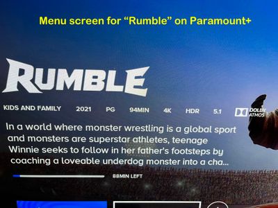 Rumble menu screen on P+